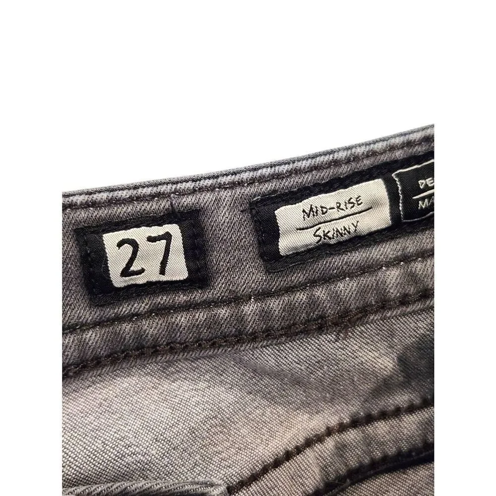 Miss Me 'mid-rise skinny' women 27x29 measured Gray wash Logo denim jeans - Picture 9 of 10